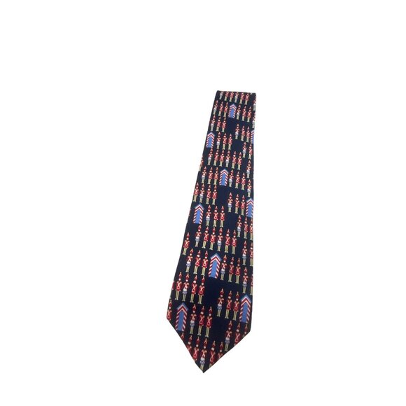 Vintage Alynn Silk Wooden Soldiers Christmas Tie Red Holiday Festive Necktie USA - Picture 3 of 7